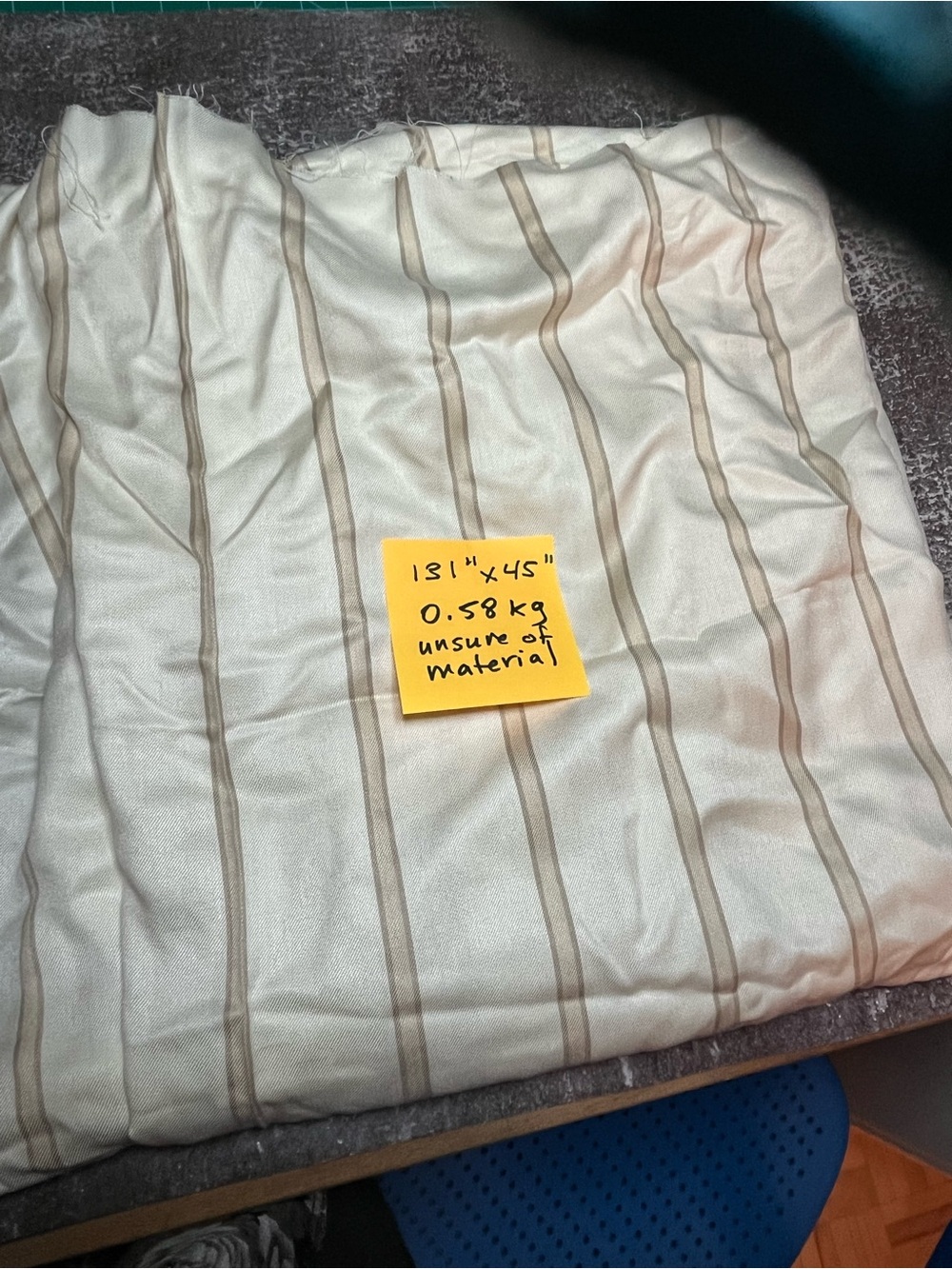 Neutral Stripe Fabric, Cream and Tan